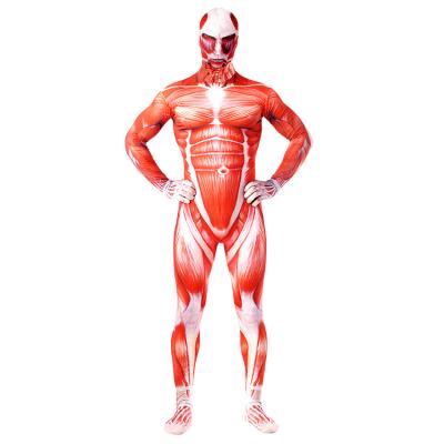 China Plus size ready to ship unisex Halloween cosplay costume sublimation muscle zentai suit full for sale