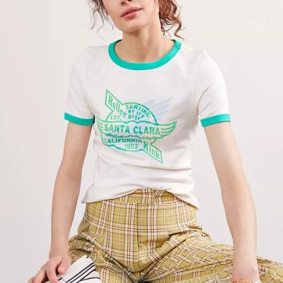 China Anti Shrink Women Custom Printed T Shirts With Custom Logo Logo Printed for sale