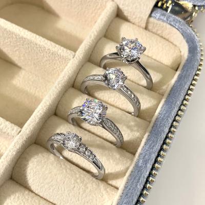 China New Arrival Fashionable 925 Sterling Silver Zirconia Eternity Ring Women's Wholesale High Quality Engagement Rings for sale