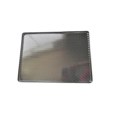 China Customized Stocked Tray Dish Round Hole Perforated Stainless Steel Metal Aluminum Mesh Baking Tray for sale