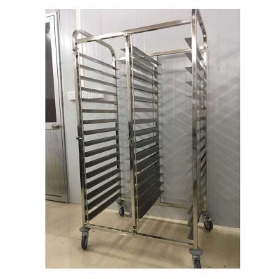 China Stainless Steel Pan Bakery Tray Rack Viable Restaurant Trolley for sale