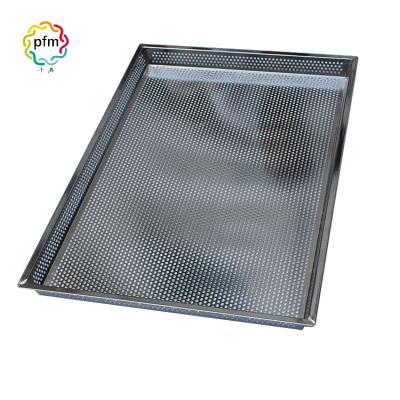 China Sustainable Perforated Aluminum Baking Tray Stainless Steel Metal Mesh Oven Bakery for sale