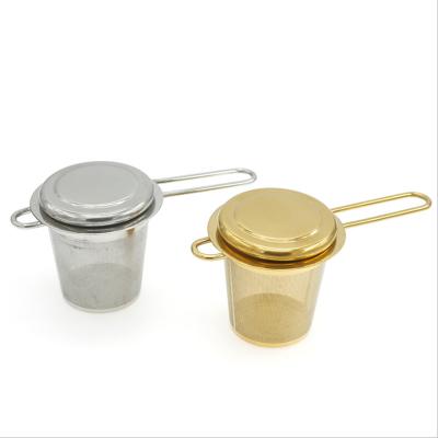 China Rectangular Farmhouse Fine 304 Shape Stainless Steel Golden Tea Infuser For Tea Filter for sale