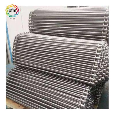 China Food Industry Heavy Load Stainless Steel Wire Mesh Support Rod Heat Resistant Bar Conveyor Belt With Chain for sale