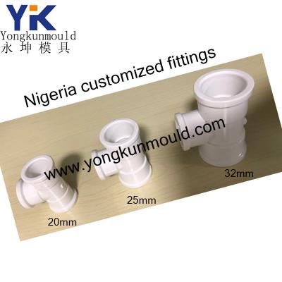 China Nigeria Steel Plastic Market Fitting Mold Tee Pipe PVC Mold for sale