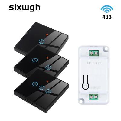 China Wireless Touch Wandschalter Sets RF433 1gang Luxus Glas-Panel Fernbedienung Schalter Lichtschalter zu verkaufen