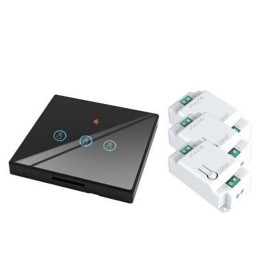 Cina 10A resistente al fuoco ABS Homekit Smart Switch pannello di vetro temperato Tre interruttori di accensione/spena supportano il telecomando in vendita