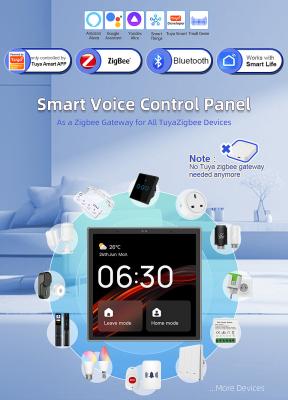 China 110V-240V Black Smart Home Touch Screen smart home control Panel multiple smart connection built-in voice control for sale