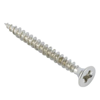 China Carbon Steel 1022A Flat Flat Head Phillips Drive Chipboard Nickel Plated Screw for sale