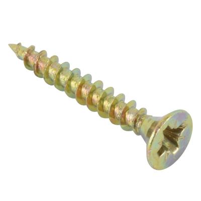 China Manufacturer Phillips Flat Drive Flat Head Yellow Galvanized Chipboard Screw for sale