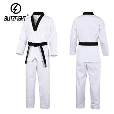 China Wholesale 100% preshrunk fabric Martial arts wear 100%cotton fabric Taekwondo uniforms dobok for master for sale