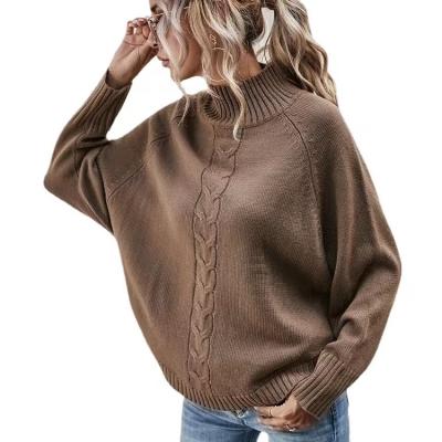 China Custom Fashion Design Anti-wrinkle Women Knit Long Sleeve Autumn Turtleneck Pullover Sweater for sale