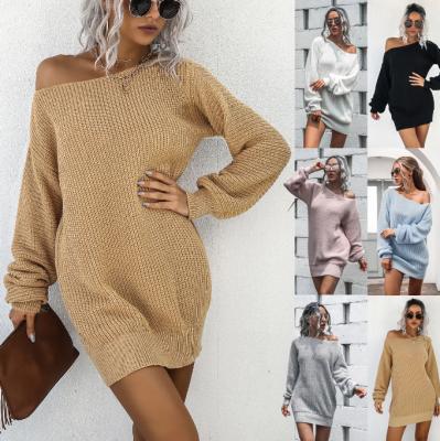 China High Quality Fashion Anti-static Female Luxury Loose Oversized Shoulder Suit Collar XL Velvet Supplier Hooded Corset Knit Sweater Dress for sale