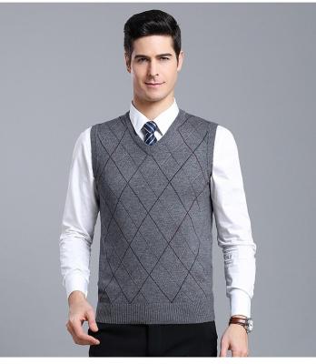 China 3Xl Multifunctional V-Neckline Anti-wrinkle Mens Sweater Sleeveless Light Blue Vest for sale