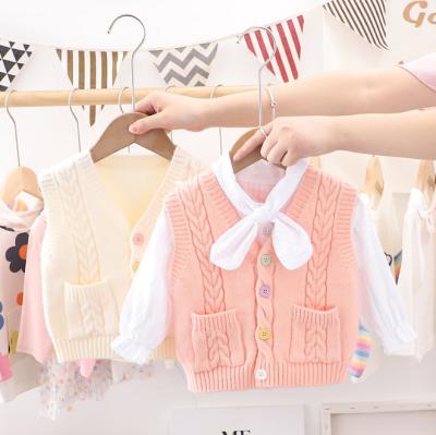 China High Quality Anti Shrink Sweater Child Vest Little Girls Invest Girl Sweater for sale