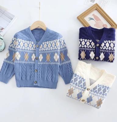 China Wholesale Custom Anti Shrink Waffle Baby Cardigans Kids Knit Children Boy Cardigan for sale