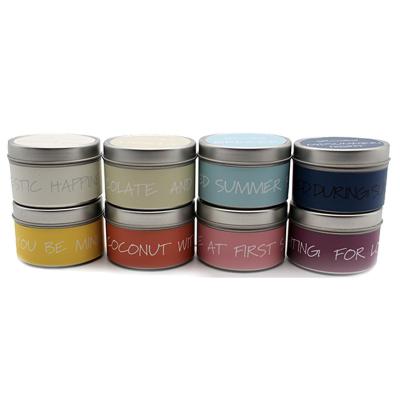 China 2023 Fashionable Customized Luxury Scented Private Label Soy Wax Tin Candle Gift Set for sale