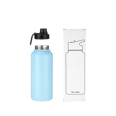 China Hot Selling Viable 32oz Double Mouth Vacuum Flask Wide Wall Stainless Steel Vacuum Insulated Water Bottle for sale