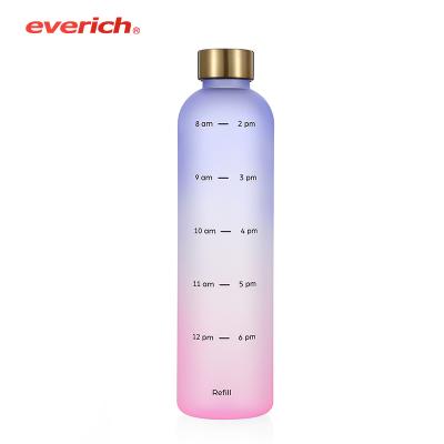 China Sustainable Factory Promotional 1000ML 1 Liter Frosted Tritan Plastic Water Bottles With Logo for sale