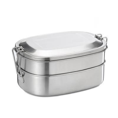 China Everich freshness preservation two layer metal 304 stainless steel bento box bpa free tiffin lunch box with lock for sale