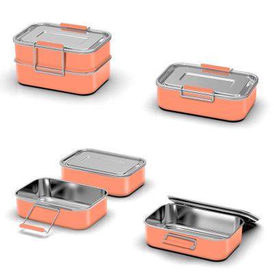 China Freshness Keeping Everich Brand Food Class Stainless Steel Lunch Box Leakproof Metal Food Container for sale