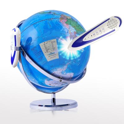 China Teaching and decoration 13 inch factory directly supply 3 in 1 reading globe, world desktop globe talking interactive globe for sale