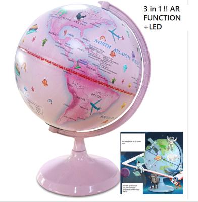 China Kids Tech 3 IN 1 Teaching and Decorating Light Up Augmented Reality World Globe with Free App for IOS and Android, Lights for sale