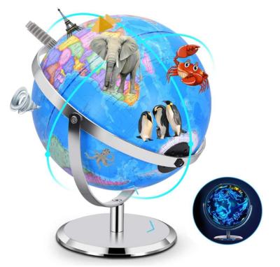 China Teaching and Decoration Smart World Globe Augmented Reality Educational World Geography, USB2 in 1 LED Light, AR App Experience for sale