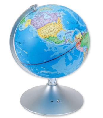 China Teaching and decoration factory hot sale illuminated world globe with stand, LED light built in battery, for sale