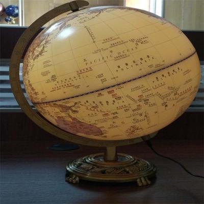 China 12 Inch Durable Copper Desktop World Metal Base Globe Rotating Large Educational World Map Earth Globes For Desk Decoration for sale