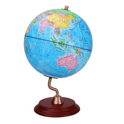 China Hot Selling 9 Inch S Rotating To Shape The World Globe Teaching Educational Geography With Wooden Base for sale