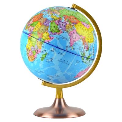 China 9 Inch Rotating Factory Directly Custom Design Plastic World Globe Science Education Earth Globe With Metal Base for sale