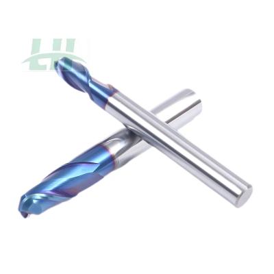 China Carbide Left Hand 8mm High Hardness Left Hand 8mm Ball End Mill Tungsten Coating Milling Cutter Solid Carbide End Mill Cnc Blue Nano Steel Cutter for sale