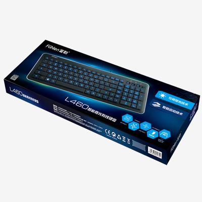 China High Quality Plug & Play Ergonomic Desktop Keyboard Backlight 107 Keys Cable Keyboard Volume Control Cable Custom LOGO for sale