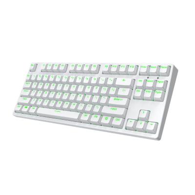 China Anti-ghosting Fuhlen e-sports keyboard 87 main mechanical type-c high quality special charging green light dual mode mechanical gaming keyboard for sale