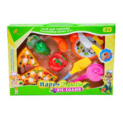 China Eco - Friendly Non - Toxic Kitchen Ingredients Fruit Vegetables Pretend Cut Toy Set For 3+ Kids for sale