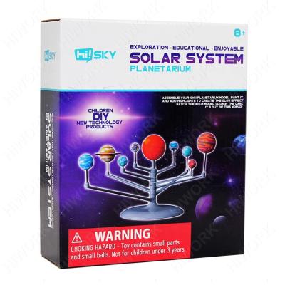 China Kids Action Ability STEM Solar Training Science Learning DIY Educational Toys Nine Planets Painting Solar System Planetarium Set Kit for sale