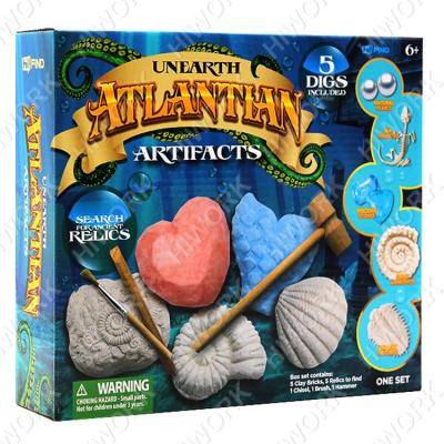 China Natural Factory Direct Selling DIY Educational Toys Sand Poke Marine Pearl Shells Science Kids Dig Kit New 5 IN 1 Dig Kit Asst Kit for sale