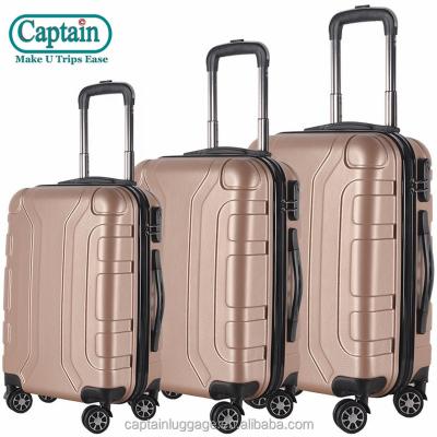 China Vacation Customized Design ABS Luggage Suitcase Set 3 Pcs Travel Luggage Bag Manufacture Unisex Fashionable Suitcase for sale