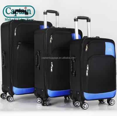 China Vacation Suitcase Spinner Wheel Luggage Waterproof OEM Trolley Luggage Nylon Bag Sets 20 24 28inch for sale