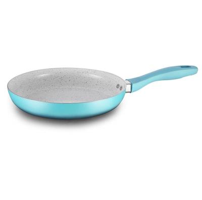 China Coating 26cm Good Marble Sustainable Ceramic Cooking Aluminum Flambe Pan With Silicone Handle for sale