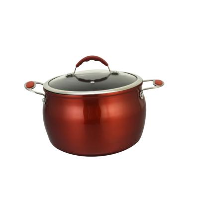 China Viable Shape Wide Brim Multifunctional Belly Steamer With Red Metallic Heat Resistant Paint for sale