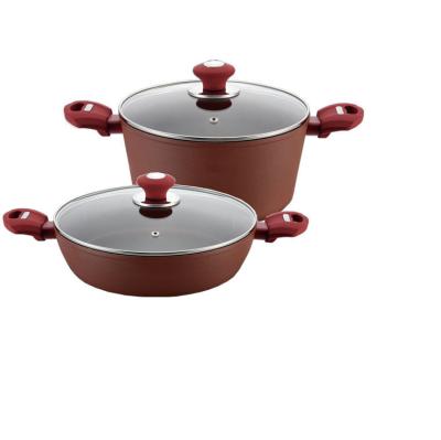 China 4pcs Multifunctional Kitchen Sustainable Forged Aluminum Good Helper Cooking Pot Cookware Set With Silicone Accessories for sale