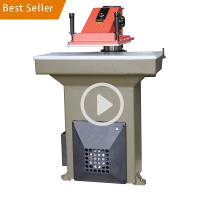 China Hotels 16T leather/cloth/rubber/plastic clicker press machine hydraulic swing arm die cutting machine sole cutting machine for sale