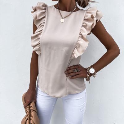 China New Fashion Round Neck Anti-pilling Solid Color Vest T-shirt Sleeveless Top For Women for sale