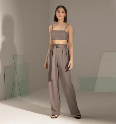 China New Fashion Anti-wrinkle Summer Women's High-Waist Suit Pants Drape Slim Wide-Leg Pants for sale