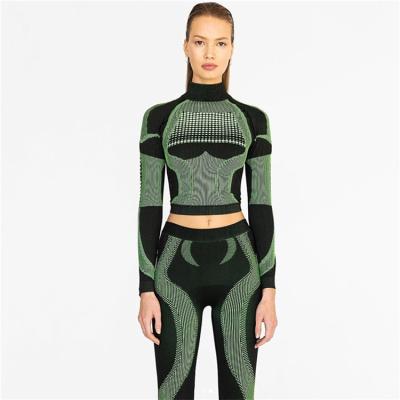 China Autumn anti-pilling long-sleeved skinny sculpting top and thin pants two-piece suit for sale