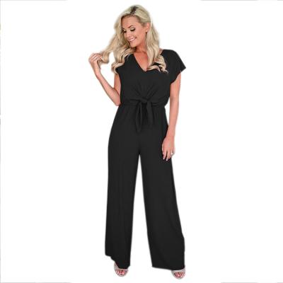 China Anti-wrinkle high fashion factory price overalls pants short sleeve top office use casual style trousers for sale