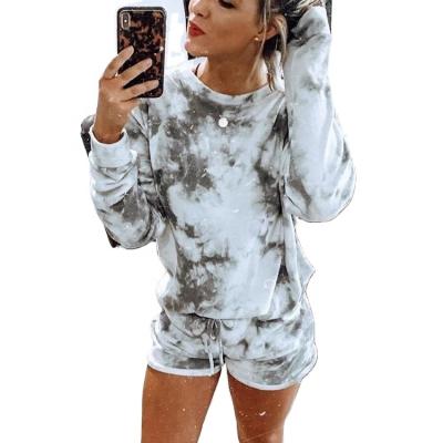 China New breathable homewear casual two piece long sleeve boxer shorts suit homewear for women for sale