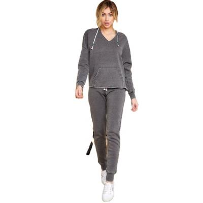 China New Breathable Homewear Solid Color Hoodie And Pants Suit Casual Long Sleeve Homewear For Women for sale